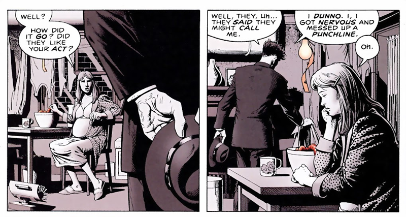 The Joker before he became the Joker in flashbacks from The Killing Joke.